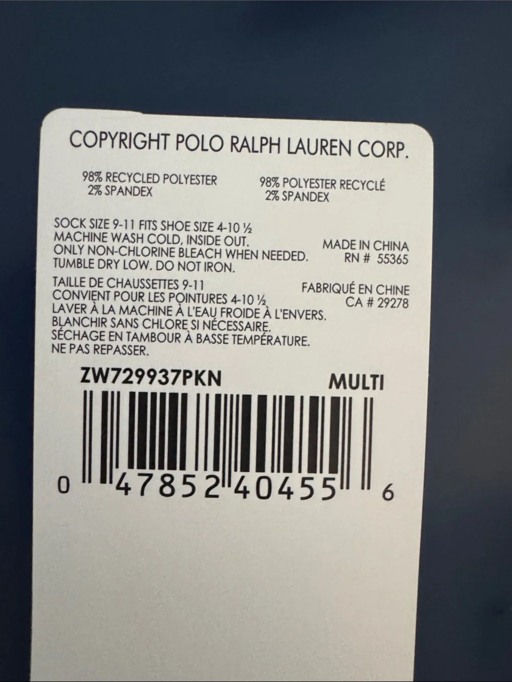 Polo by Ralph Lauren White No-Show Socks with Pink Logo - 6 Pack